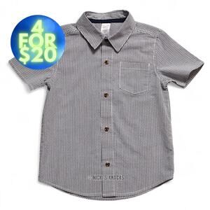 4/$20 - Carters Boys Short Sleeve Striped Button Down Collared Shirt Size 4T